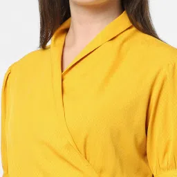 Vero Moda Yellow Mini Wrap Dress image 4