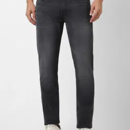 Peter England Jeans Grey Cotton Regular Fit Jeans image 1