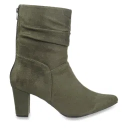 Mochi Women's Olive Casual Booties image 1
