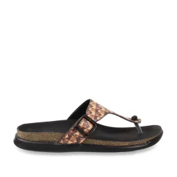 Mochi Women's Tan T-Strap Sandals image 1