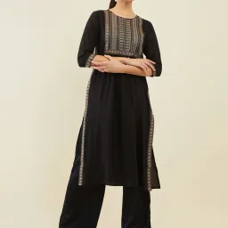 Soch Black Embroidered Straight Kurta image 1