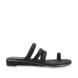 Mochi Women's Black Toe Ring Sandals image 1