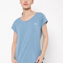 Clovia Blue Active T-Shirt image 1