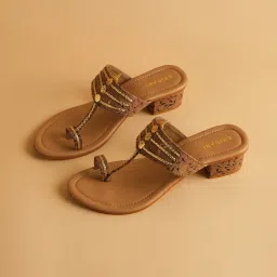 Eridani Women's Veera Chickoo Kolhapuri Sandals image 1