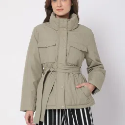Vero Moda Olive Solid Jacket image 1