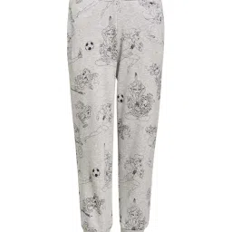 Adidas Kids Grey Cotton Printed Joggers image 1