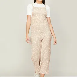 Ginger by Lifestyle White & Beige Printed Jumpsuit image 1