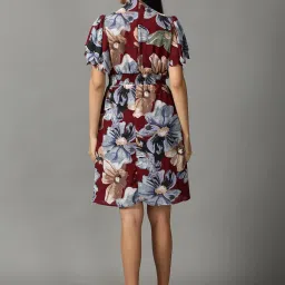 showoffff SHOWOFF Maroon Printed A-Line Dress image 2