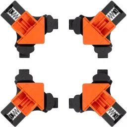 TileMaster Adjustable Woodworking Corner Clamp Set 90° 90 mm Throat Depth 90 cm Clamping Durable Plastic Black & Orange, TM-36 (Set of 4)-image-62