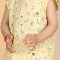 Polka Tots Kids Animal Printed Pure Cotton Jhabla And Pyjamas image 2