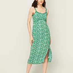 Ginger by Lifestyle Green Floral Print Shift Dress image 1