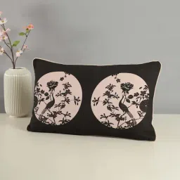 India Circus Black Canvas Celine Flaunt Duck Cushion Cover-image-86