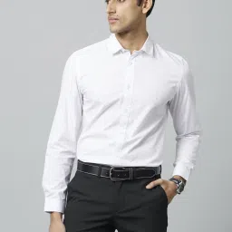 celio Celio* White Cotton Regular Fit Self Pattern Shirt image 1