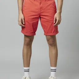 celio Celio* Red Cotton Regular Fit Shorts image 1