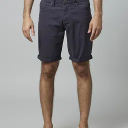 celio Celio* Navy Cotton Regular Fit Shorts image 1