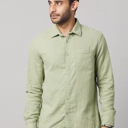 celio Celio* Green Cotton Regular Fit Shirt image 1