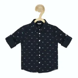 Allen Solly Junior Navy Printed Full Sleeves Shirt-image-13