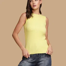 Global Republic Yellow Knit Regular Fit Top image 1