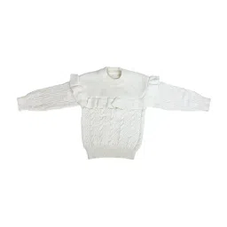 Baby Moo Kids White Textured Pattern Full Sleeves Sweater-image-31