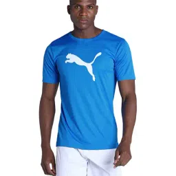 Puma Electric Blue Slim Fit Printed T-Shirt-image-99