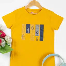 NINS MODA Kids Yellow Embellished Top image 1