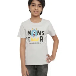 Octave Kids Off-White Cotton Printed T-Shirt image 1