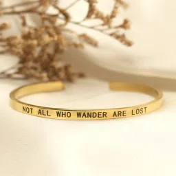 Joker & Witch Golden Not All Who Wander Are Lost Mantra Flexible fit Bracelet image 1
