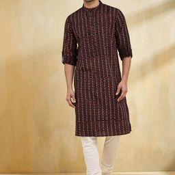 Fabindia Men Printed Thread Work Kurta-picture-44