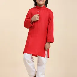 Pro-Ethic Style Developer Kids Maroon Printed Full Sleeves Kurta with Pyjamas image 1