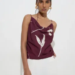 Wardrobe by Westside Burgundy Floral Pattern Top-picture-15