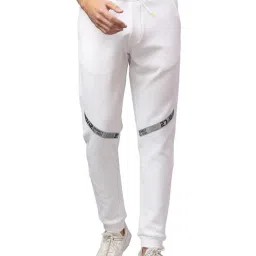 Being Human White Cotton Regular Fit Printed Joggers image 1
