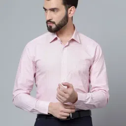 Cantabil Pink Cotton Regular Fit Printed Shirt-image-10