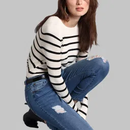 Vero Moda Blue Blended Distressed Mid rise Jeans image 1