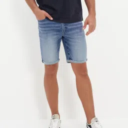 American Eagle Outfitters Blue Cotton Regular Fit Shorts image 1