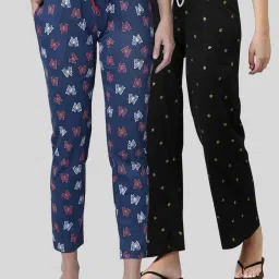Kryptic Black & Blue Printed Pyjamas (Pack Of 2) image 1