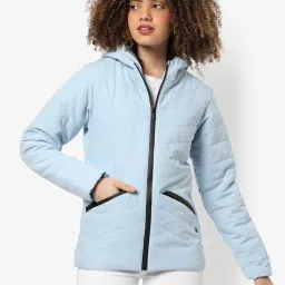 Campus Sutra Sky Blue Regular Fit Bomber Jacket image 1