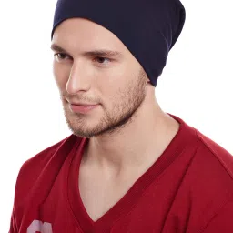 Vimal Jonney Navy Solid Beanie image 1