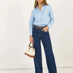 Styli Blue Chequered Shirt image 3