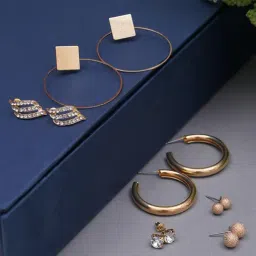 Karatcart Gold-Tone Plated Earrings for Women Pack of 6-picture-27