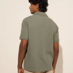 WES Casuals by Westside Olive Relaxed-Fit Cotton Blend Polo T-Shirt image 2