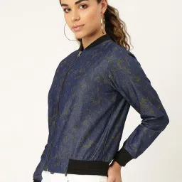 Style Quotient Navy & Olive Printed Coat image 3