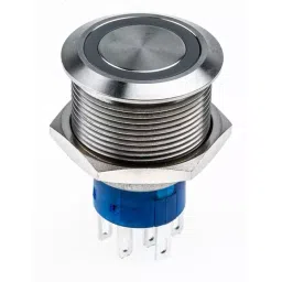 RS PRO Illuminated Push Button Switch Panel Mount 22.2 mm Cutout DPDT Green LED 250 V AC, 1759237 image 2
