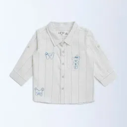 HOP Baby by Westside Off-White Striped Cotton Shirt-picture-12