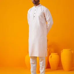 SOJANYA Band Collar Geometric Embroidered Straight Kurta image 3