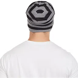 Vimal Jonney Black Striped Beanie image 3