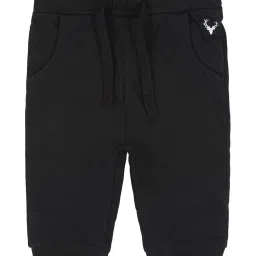 allen solly junior Allen Solly Kids Black Solid Trackpants image 1