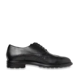 Geox Men's U Walk Pleasure Black Leather Brogue Shoes-image-99