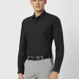 Peter England Black Regular Fit Checks Shirt image 3