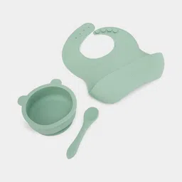 mothercare Kids 3Pcs Green Silicone Utensils Set-image-44