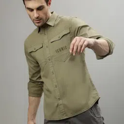Iconic Men Solid Regular Fit Cotton Shirt-picture-30
